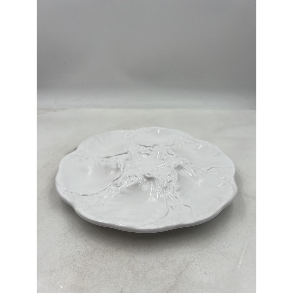 Neto & Gomes Oyster Plate White Ceramic Seafood Dish Starfish Center Portugal - Picture 5 of 11